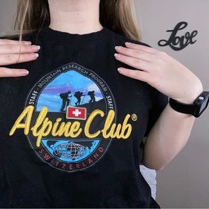 Alpine Club Switzerland logo black t-shirt